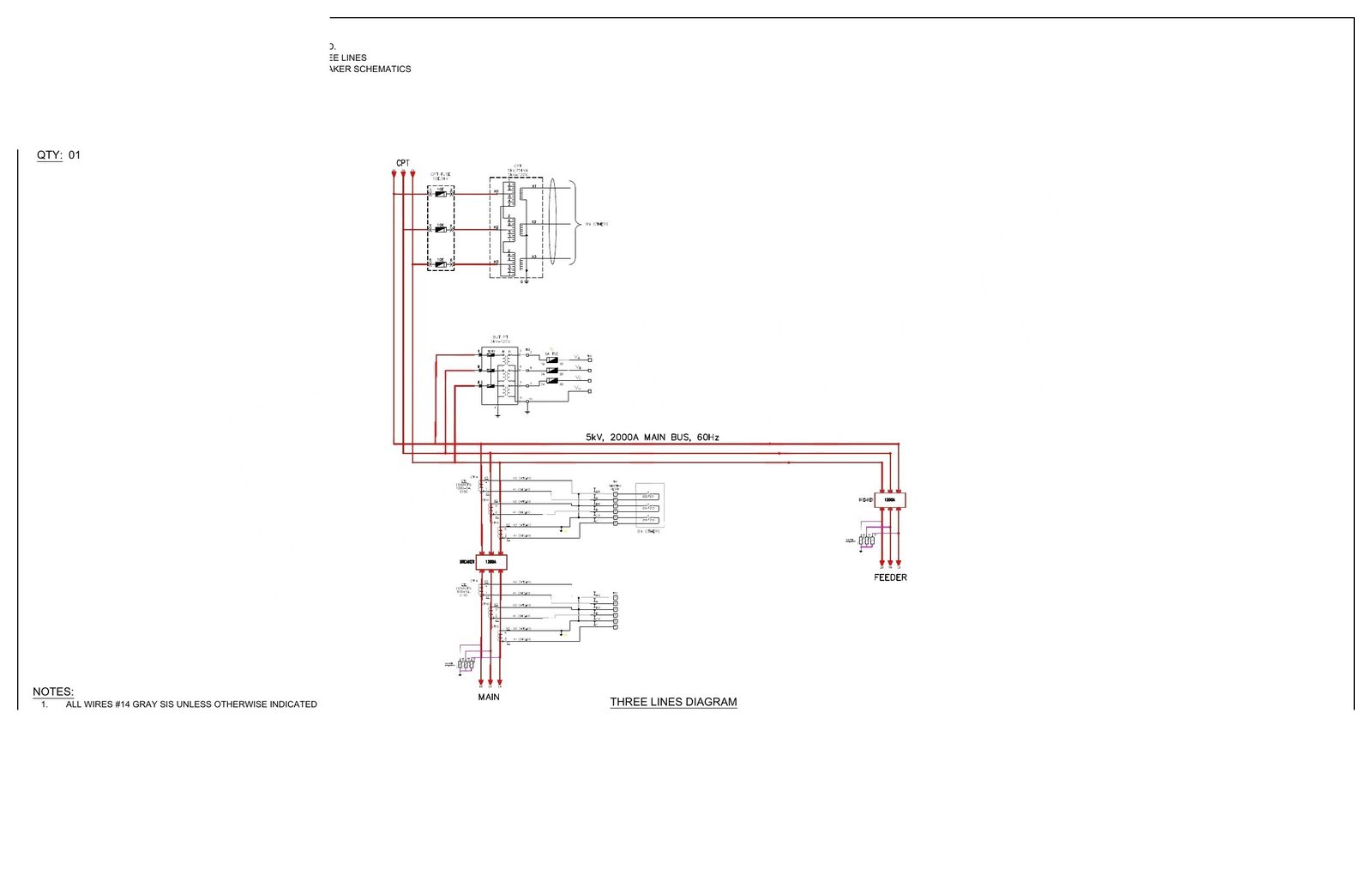 Sheet 1 — Three Lines Diagram