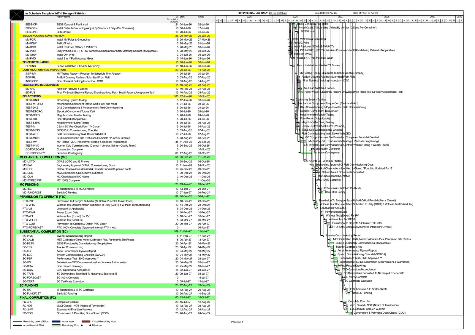 Page 3 — Construction & BESS Install